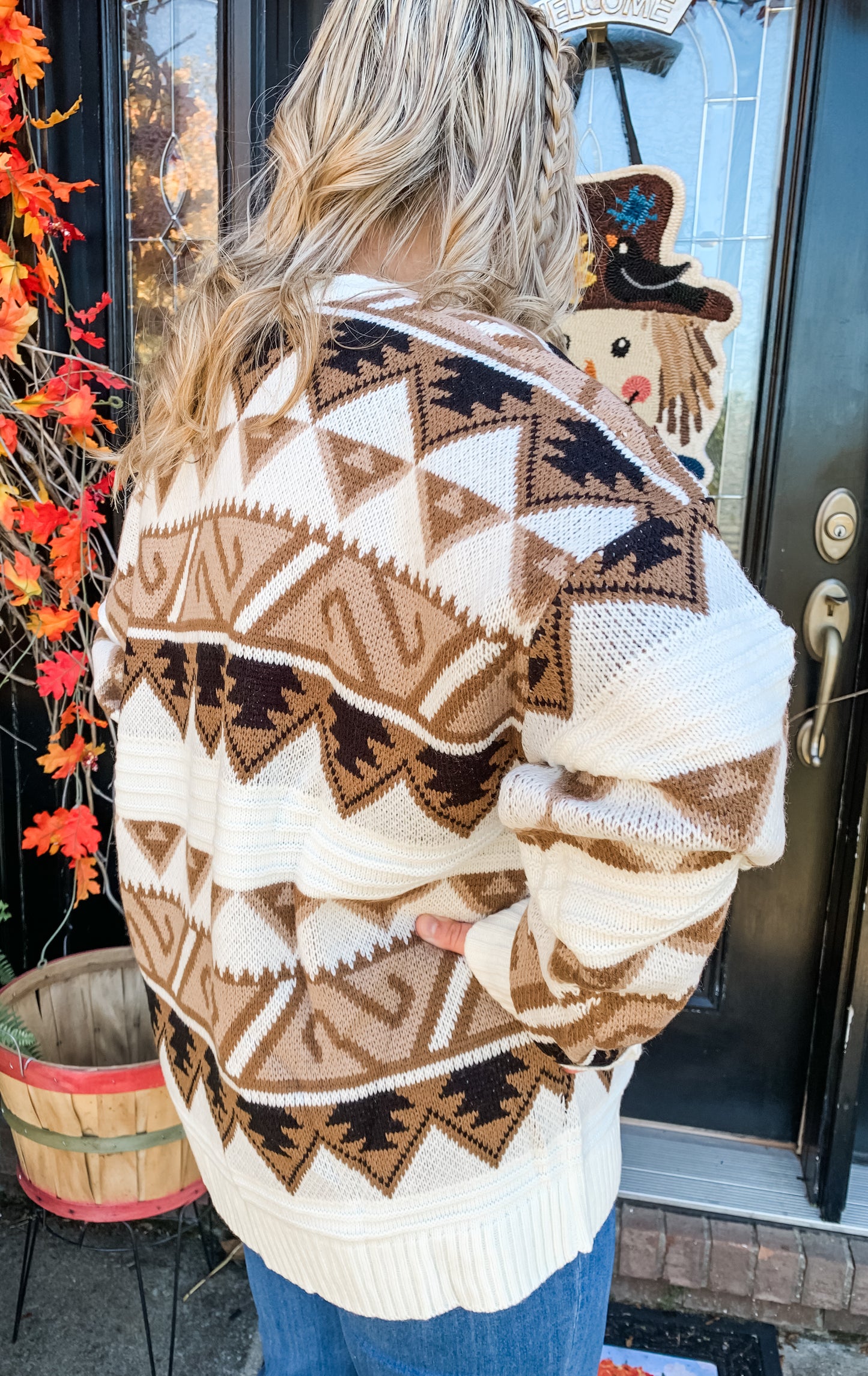 Aztec Pattern Mocha Sweater