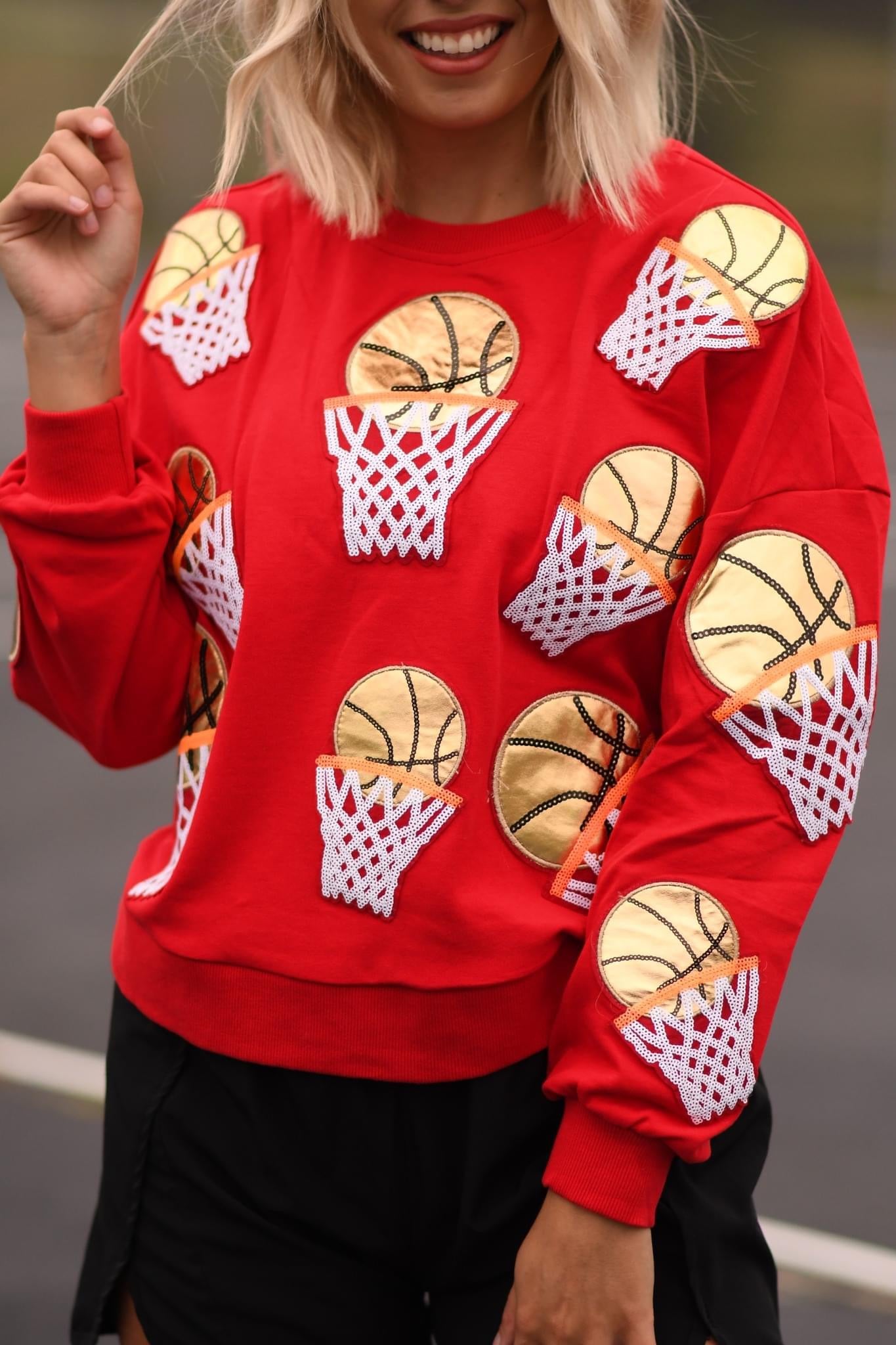 Sequin Basketball Hoops Sweatshirt Preorder 🏀