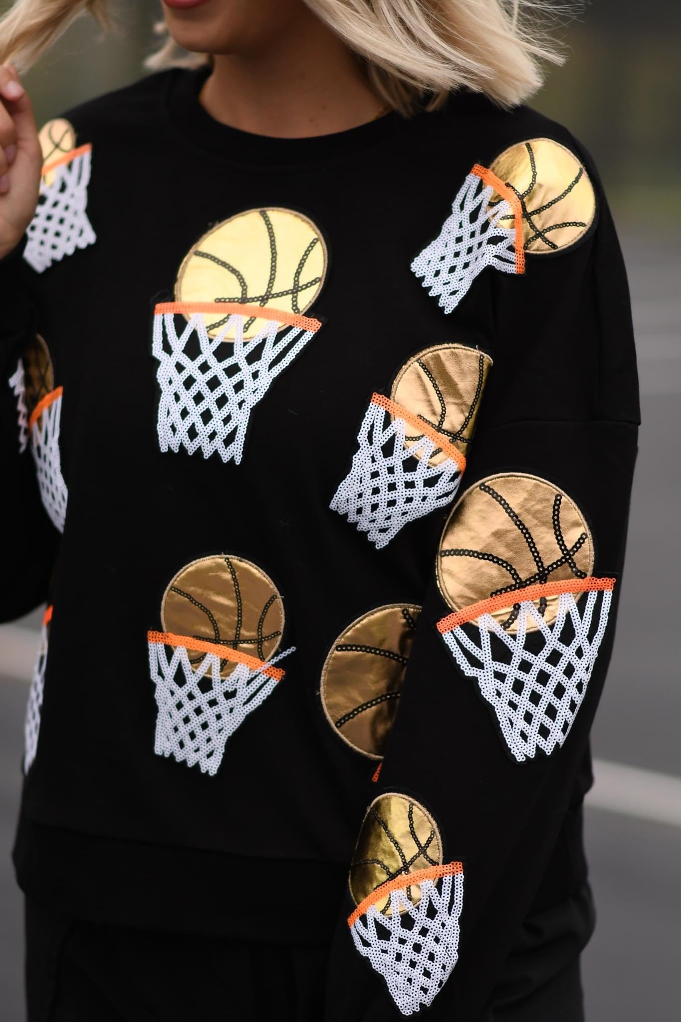 Sequin Basketball Hoops Sweatshirt Preorder 🏀