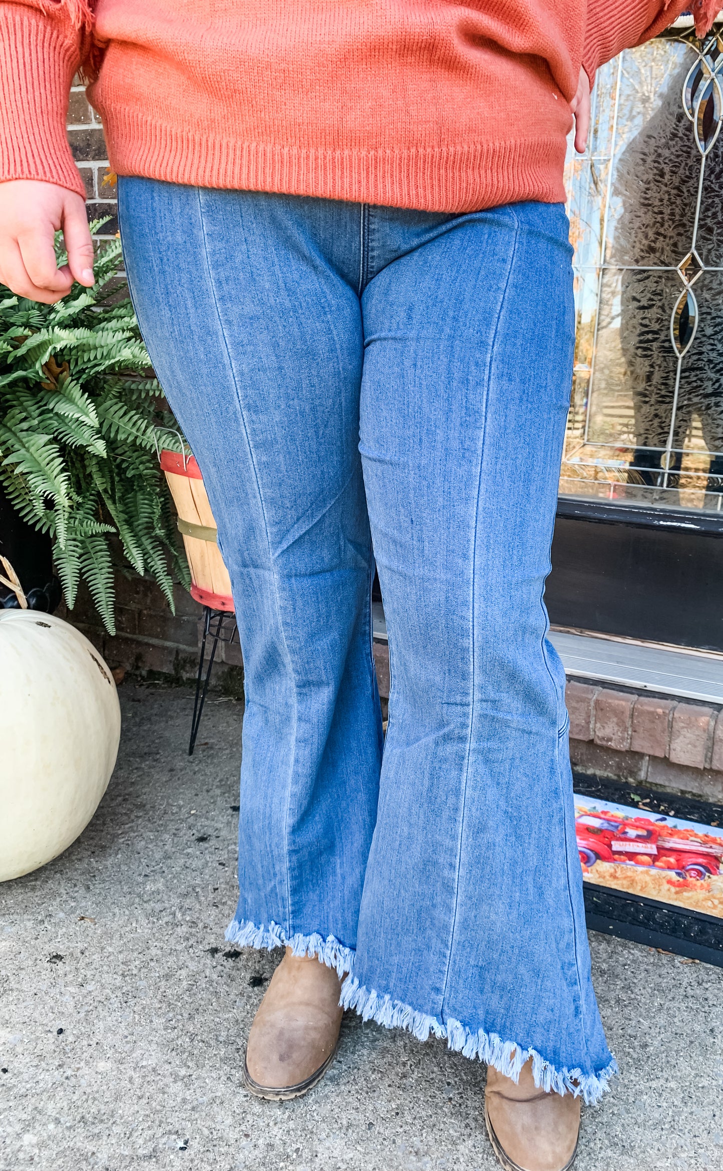 Fringed Flare Jeans