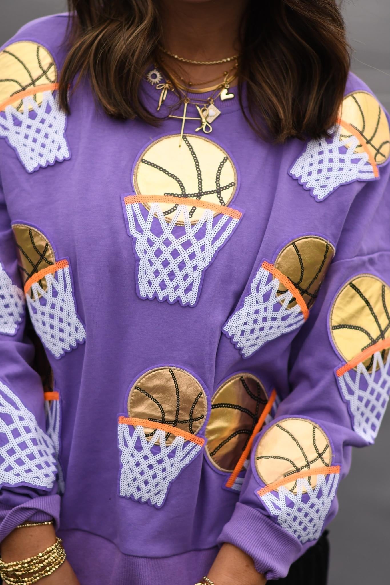 Sequin Basketball Hoops Sweatshirt Preorder 🏀