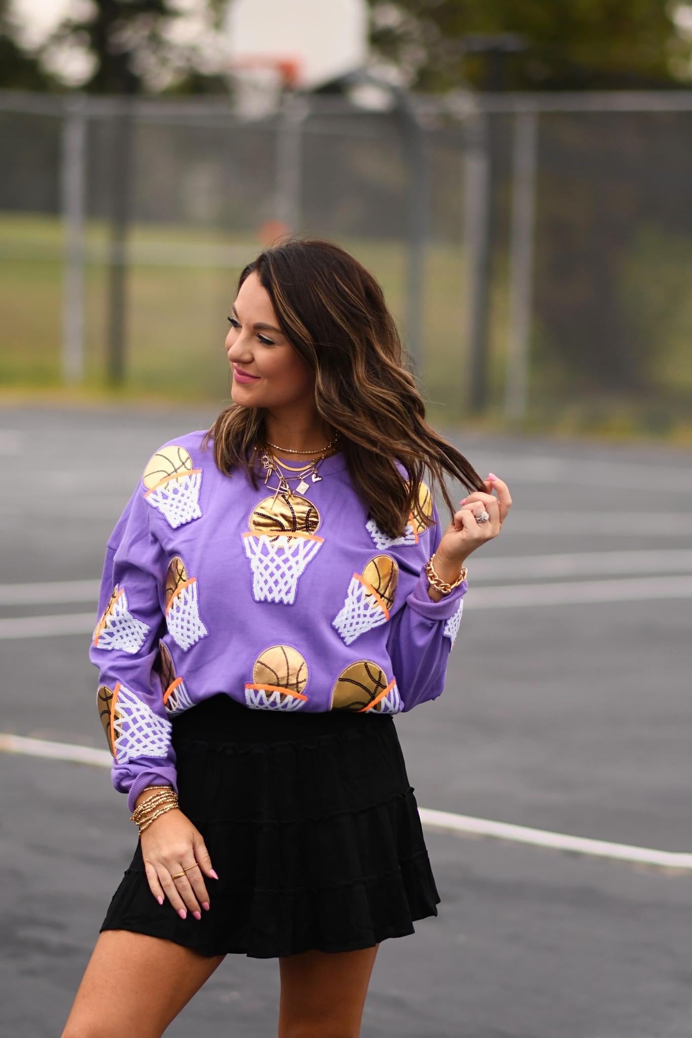 Sequin Basketball Hoops Sweatshirt Preorder 🏀