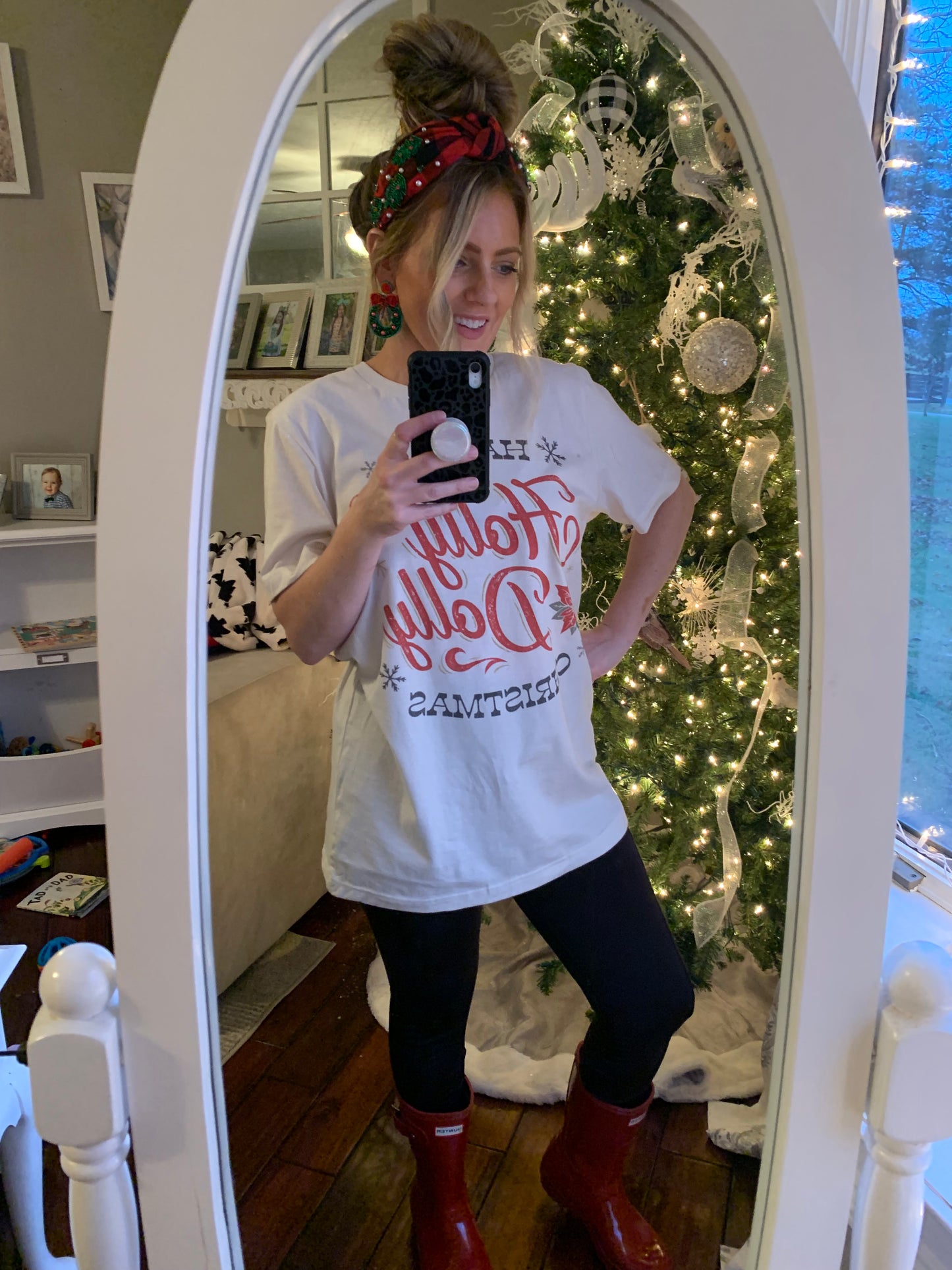 Holly Dolly Christmas Oversized Tee Clearance