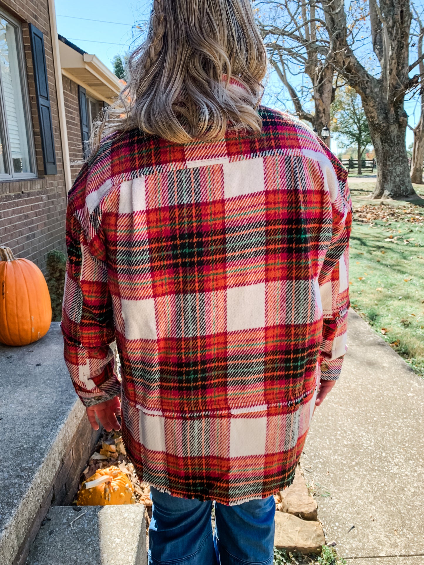 Fringe Hem Multi Plaid Flannel