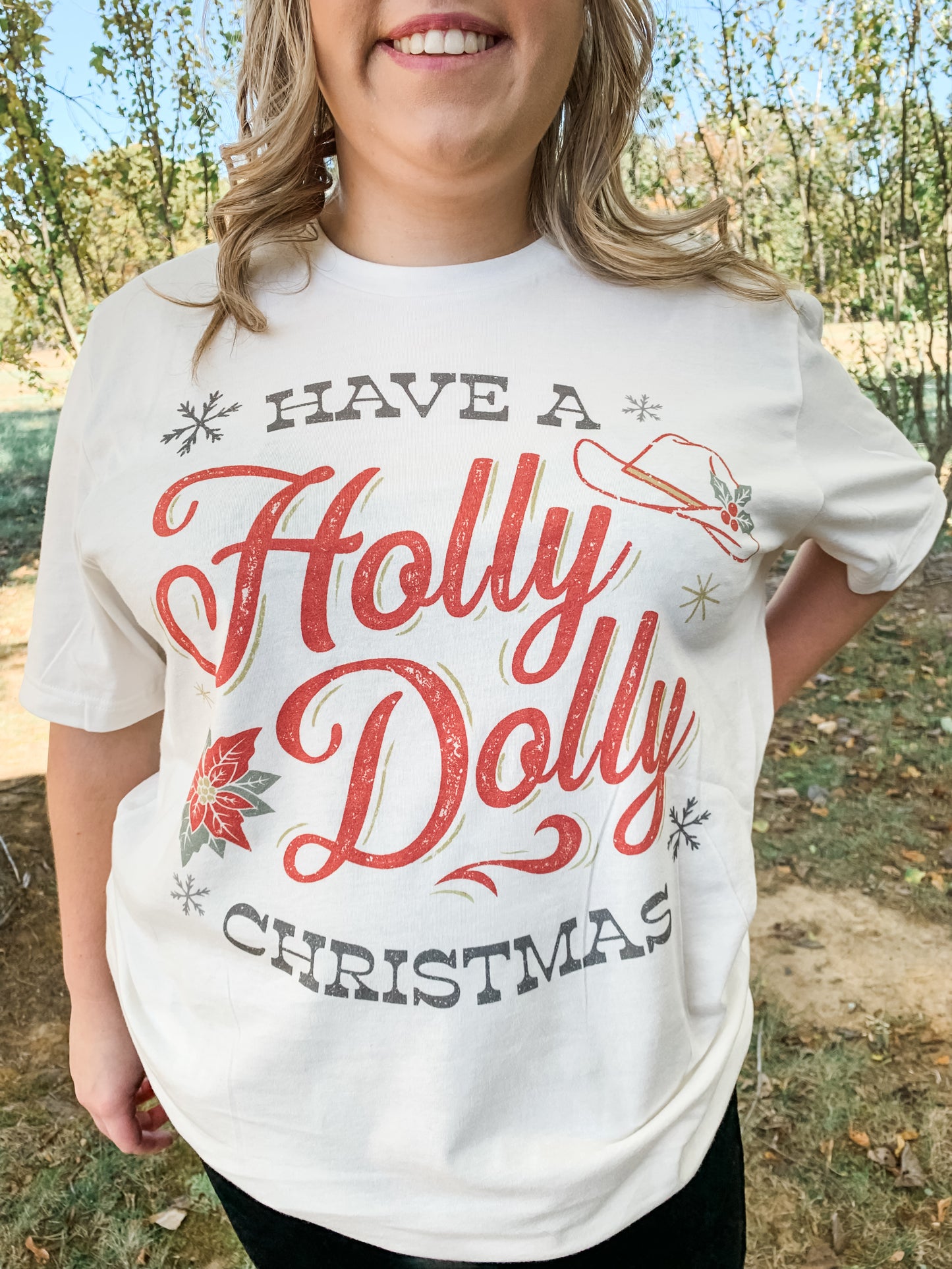 Holly Dolly Christmas Oversized Tee Clearance