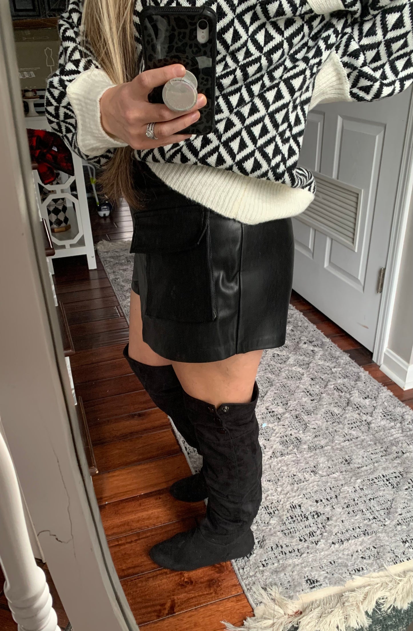 Black Skort with Oversize Pocket