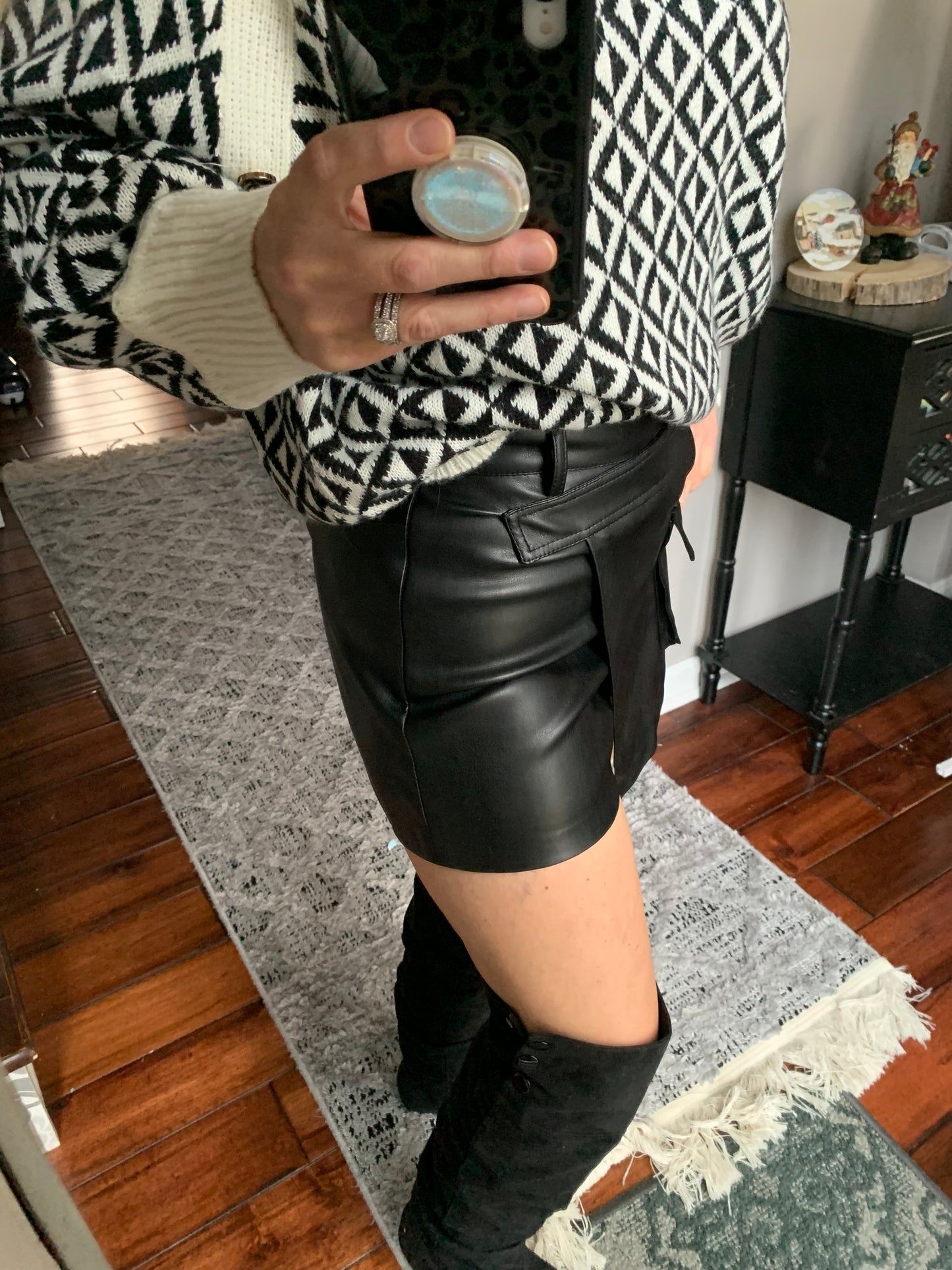 Black Skort with Oversize Pocket